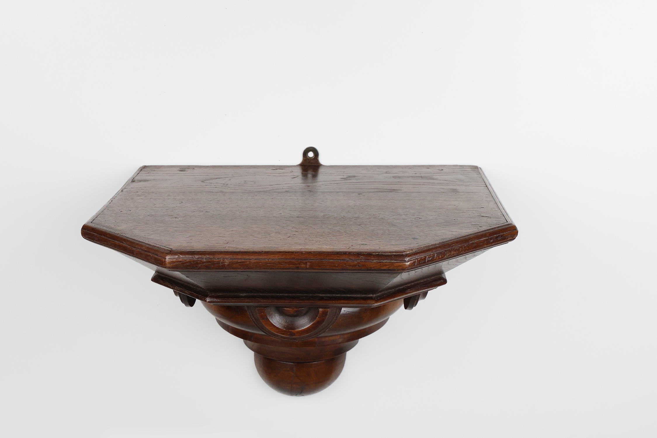 19th Century Art Deco Architectural wall mounted console in oak, France thumbnail